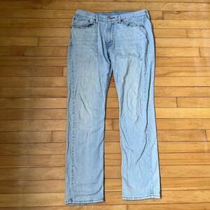 Levis 514 Mens Straight Fit Light Wash Blue Denim Jeans 36x34 00514-1618